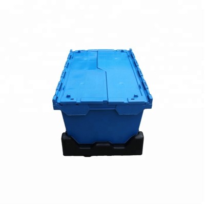 68L plastic crates with lids and dolly suitable for the crates