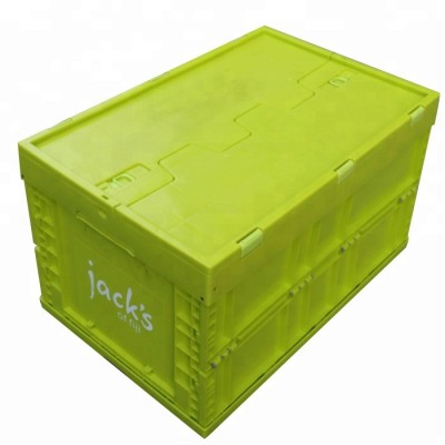 Folding Plastic Container Stackable Saving Space Plastic Crates Muti-use Plastic Box