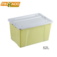 Eco-Friendly Organizer 52L Storage Container Multi Colors PP Plastic Storage Box With Wheel