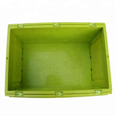 Foldable Household Plastic Box Cyan Portable Folding Container Saving Space Stack Plastic Crates