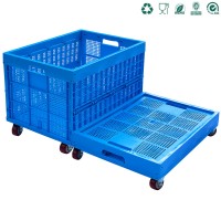 plastic storage durable fabric folding laundry   packing basket crate crates with lid and wheels handle plastic